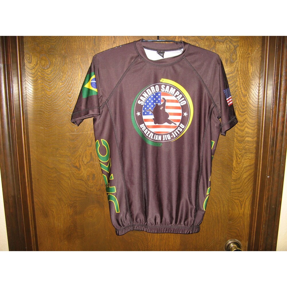 Mens Sandro Sampaio Brazilian Jiu-Jitsu Athletic Graphic Shirt Brazil USA Size S